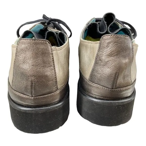 Thierry Rabotin Women's Layla Shoes Lace Up Oxfords Metallic 39.5 US 9