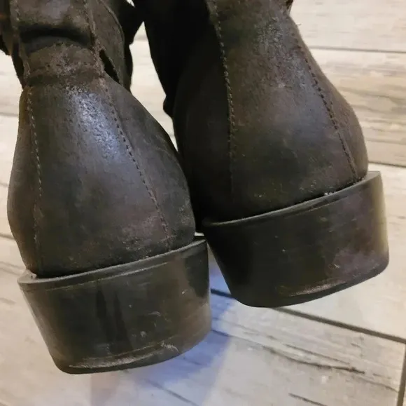 THURSDAY BOOT CO. Brown suede ROUGE weathersafe strap buckle boots MEN'S 13