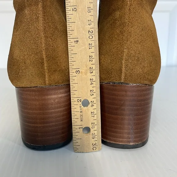 THURSDAY BOOT COMPANY Paloma Spice Suede Casual Boots Size 9 Block Heel Side Zip