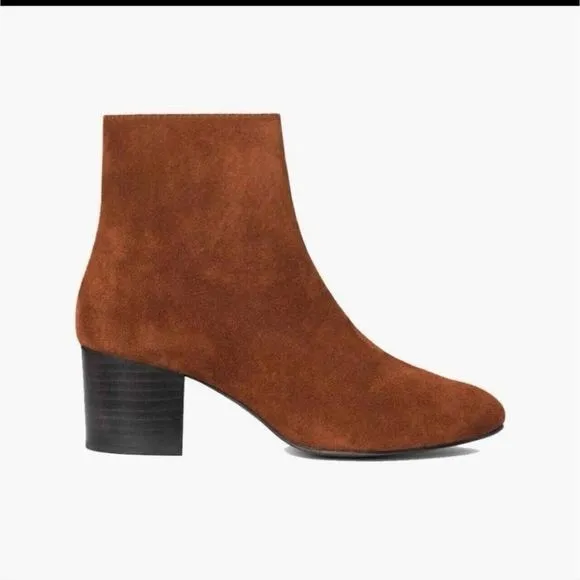 THURSDAY BOOT COMPANY Paloma Spice Suede Casual Boots Size 9 Block Heel Side Zip