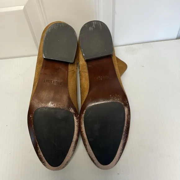 THURSDAY BOOT COMPANY Paloma Spice Suede Casual Boots Size 9 Block Heel Side Zip