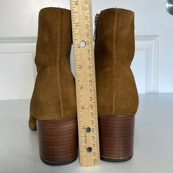 THURSDAY BOOT COMPANY Paloma Spice Suede Casual Boots Size 9 Block Heel Side Zip