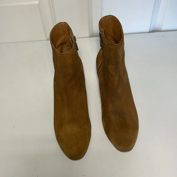 THURSDAY BOOT COMPANY Paloma Spice Suede Casual Boots Size 9 Block Heel Side Zip