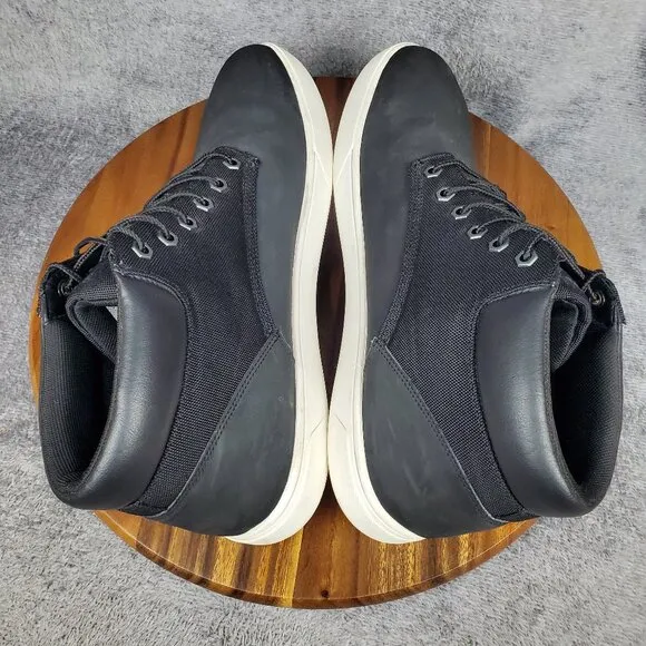 Timberland Chukka Boots Men's 12 Black Leather Lace Up Casual Ankle Shoes