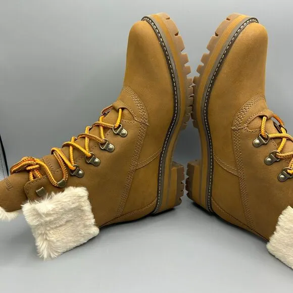 Timberland Courmayeur Valley 6&quot; Faux Fur Warm Lined Boots Size 11 Brown Nubuck