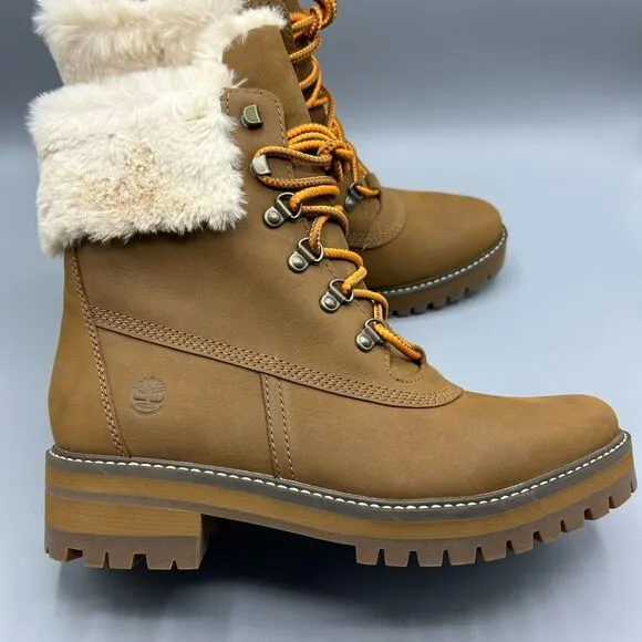 Timberland Courmayeur Valley 6&quot; Faux Fur Warm Lined Boots Size 11 Brown Nubuck