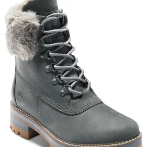Timberland Courmayeur Valley 6&quot; WP Warm Lined Grey Ankle Boots Bootie Shoe 9 NEW