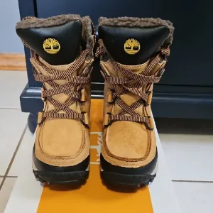 Timberland Kids Tan and Black Winter Boots