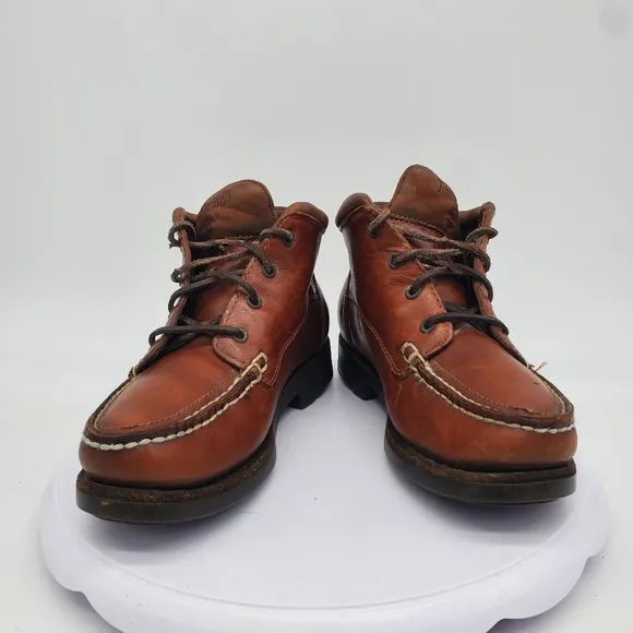 Timberland Shoes Women's 6.5M Brown Leather Moc-Toe Lace-Up Ankle Hiking Boots