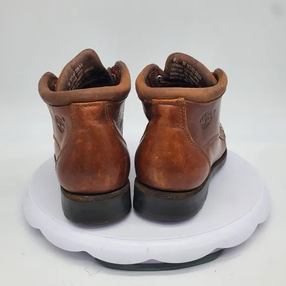 Timberland Shoes Women's 6.5M Brown Leather Moc-Toe Lace-Up Ankle Hiking Boots