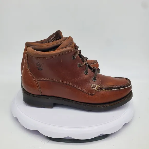 Timberland Shoes Women's 6.5M Brown Leather Moc-Toe Lace-Up Ankle Hiking Boots