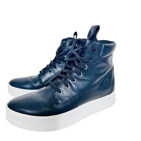 Timberland Sneakers Boots High Top Lace Up Casual Cushioned Warm Leather Black 9