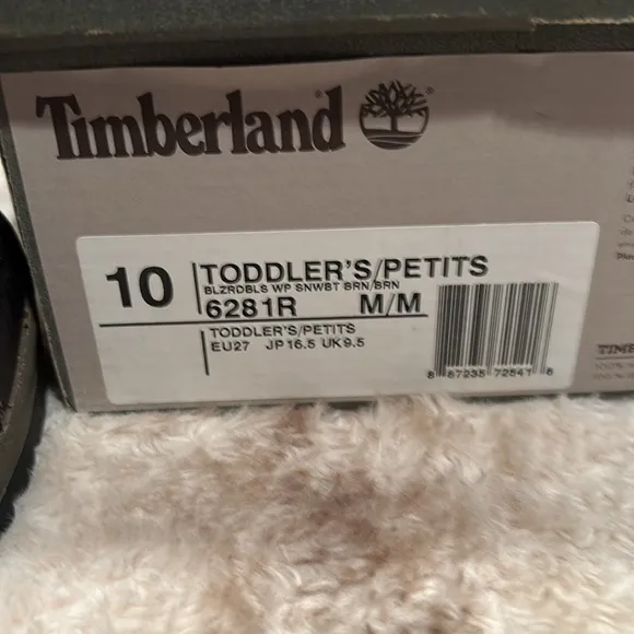 Timberland waterproof snow boots toddler size 10