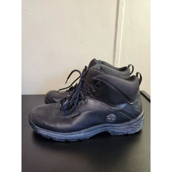Timberland White Ledge Waterproof Mid‎ Hiking Boot Black Leather Mens Size 14