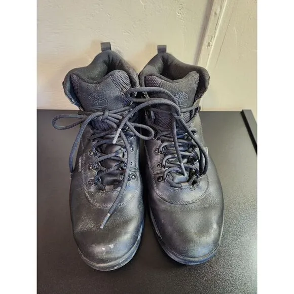 Timberland White Ledge Waterproof Mid‎ Hiking Boot Black Leather Mens Size 14