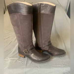 Timberland Womens Bethel 8323A Brown Suede Leather Zip Up Tall Boots Sz 9.5