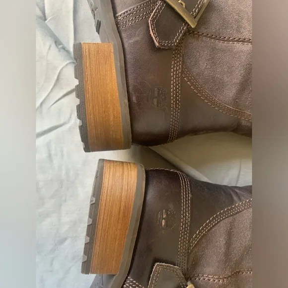Timberland Womens Bethel 8323A Brown Suede Leather Zip Up Tall Boots Sz 9.5