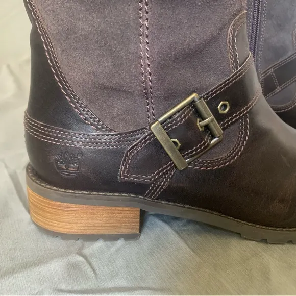 Timberland Womens Bethel 8323A Brown Suede Leather Zip Up Tall Boots Sz 9.5