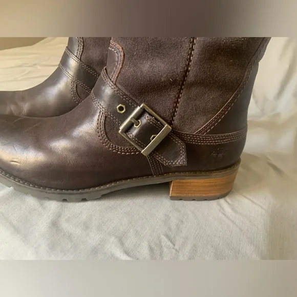 Timberland Womens Bethel 8323A Brown Suede Leather Zip Up Tall Boots Sz 9.5