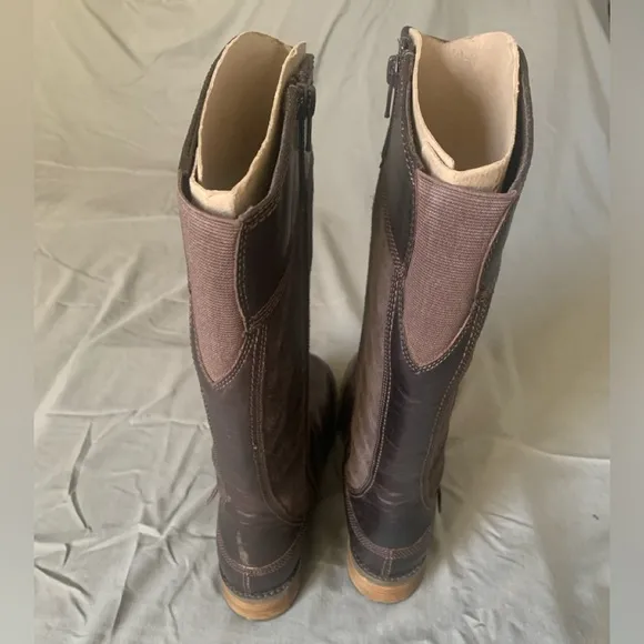 Timberland Womens Bethel 8323A Brown Suede Leather Zip Up Tall Boots Sz 9.5