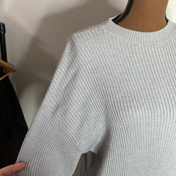 Tobi So Lost Heather grey ribbed sweater mini dress size S