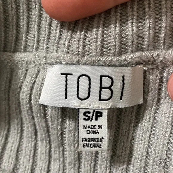 Tobi So Lost Heather grey ribbed sweater mini dress size S