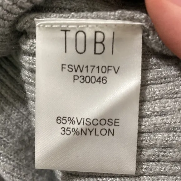 Tobi So Lost Heather grey ribbed sweater mini dress size S
