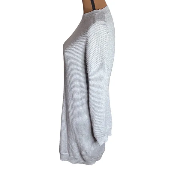 Tobi So Lost Heather grey ribbed sweater mini dress size S