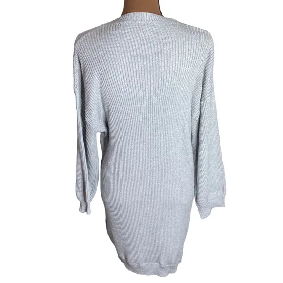 Tobi So Lost Heather grey ribbed sweater mini dress size S