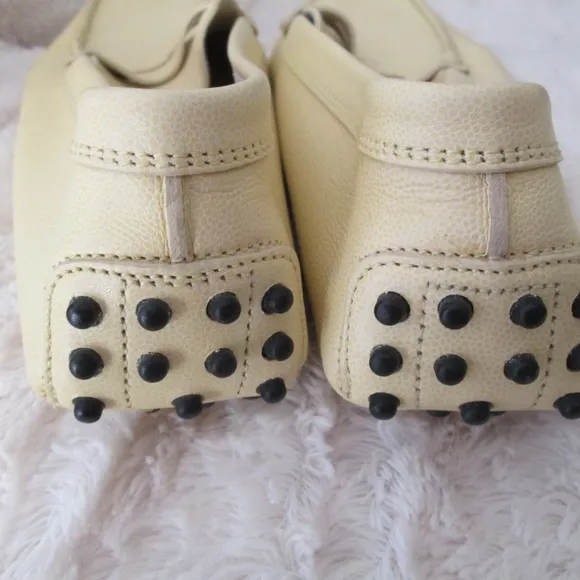 Tod's Pale Yellow Leather Diving Shoes, Great Condition,Size 9