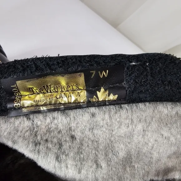 Toe Warmers Canada Shelter black leather boots fur lining size 7