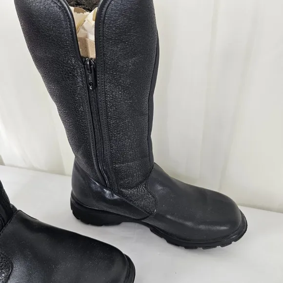 Toe Warmers Canada Shelter black leather boots fur lining size 7