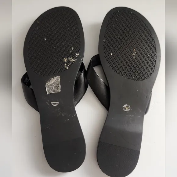 🌸Tory Burch Black Leather Flip flop Sandals Size 7