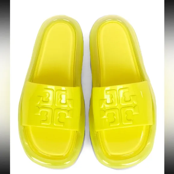 Tory Burch Bubble Jelly sandal/ slide. Size 7. Blazing Yellow. NWT NIB