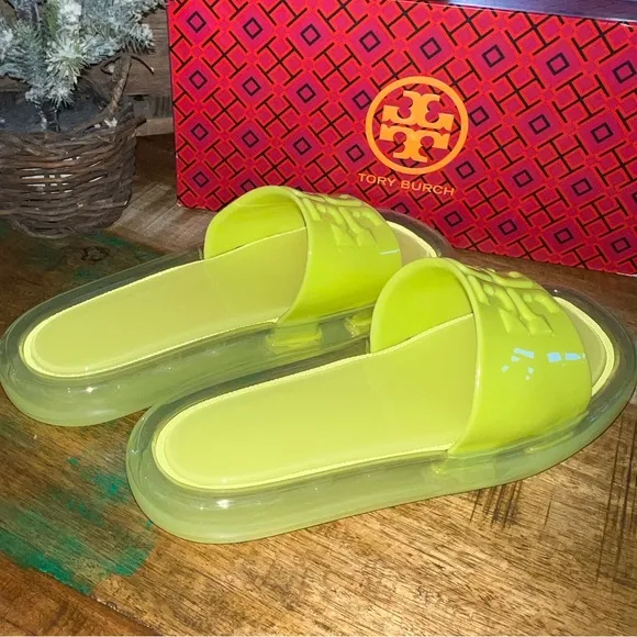 Tory Burch Bubble Jelly sandal/ slide. Size 7. Blazing Yellow. NWT NIB