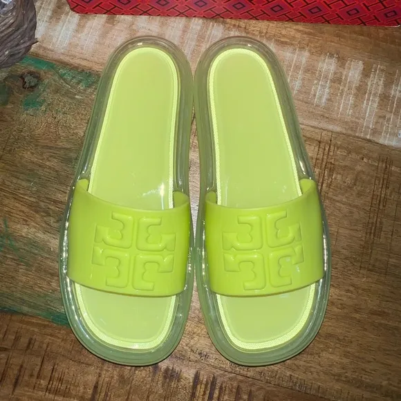 Tory Burch Bubble Jelly sandal/ slide. Size 7. Blazing Yellow. NWT NIB