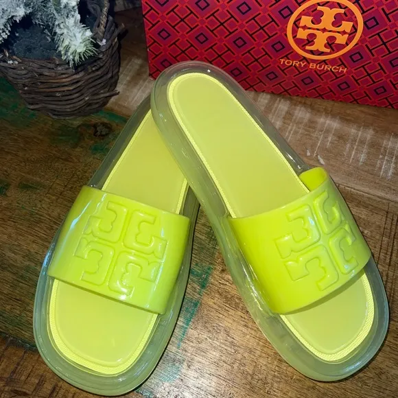 Tory Burch Bubble Jelly sandal/ slide. Size 7. Blazing Yellow. NWT NIB