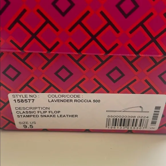 Tory Burch Lavender Snake Print Roccia Gray Flip Flops