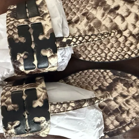 Tory Burch Leigh Snakeskin Pattern Women's Sandals 7.5