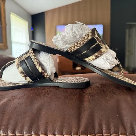 Tory Burch Leigh Snakeskin Pattern Women's Sandals 7.5