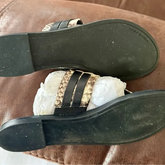 Tory Burch Leigh Snakeskin Pattern Women's Sandals 7.5