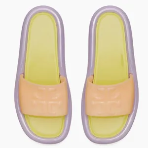 Tory Burch Sandals Bubble Slides Jelly Cloud Purple &amp; Neon SZ 11 NEW WITH BOX!
