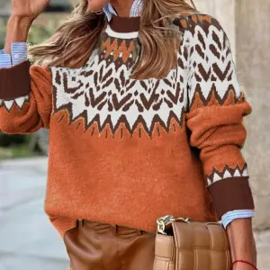 TrendsWomen's Autumn And Winter Casual Fashion Thick Fair Isle Christmas Sweater