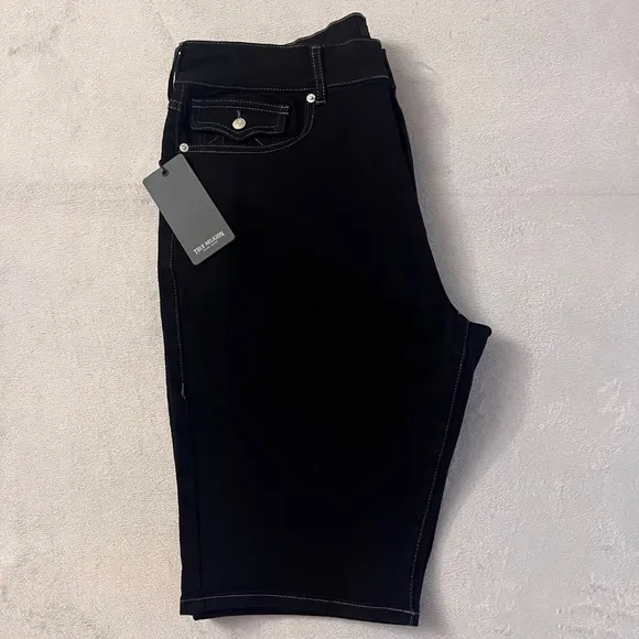 TRUE RELIGION  Men'S Black RICKY Short  Size 34 Relaxed Straight Fit NWT
