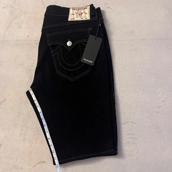 TRUE RELIGION  Men'S Black RICKY Short  Size 34 Relaxed Straight Fit NWT