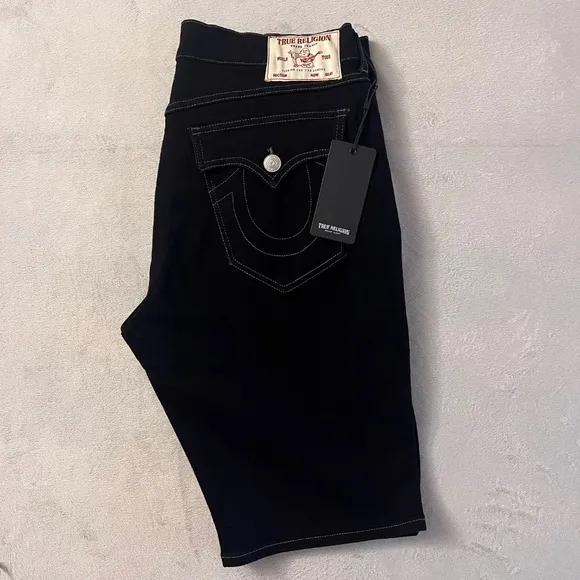 TRUE RELIGION  Men'S Black RICKY Short  Size 34 Relaxed Straight Fit NWT