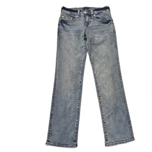 True Religion Ricki Jeans 25 Relaxed Straight Leg Mid Rise Denim Distressed Fit