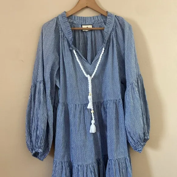 Tuckernuck -  Nautical Navy Tie Neck Coverup Dress