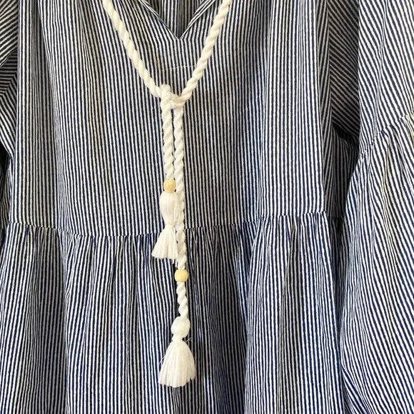 Tuckernuck -  Nautical Navy Tie Neck Coverup Dress