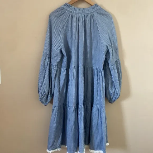 Tuckernuck -  Nautical Navy Tie Neck Coverup Dress